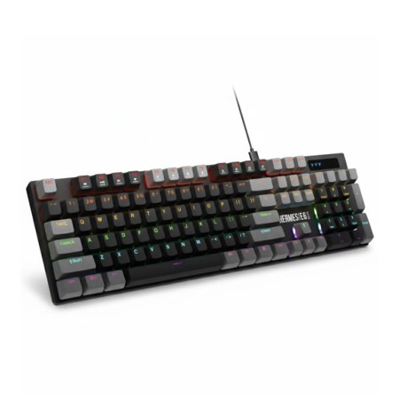 مجموعة GAMDIAS HERMES E6 ELITE 2-in-1 Combo, لوحة مفاتيح حجم كامل ميكانيكية للألعاب, إضاءة RGB خلفية, فأرة ألعاب بدقة قابلة للتعديل حتى 3600 DPI - أسود